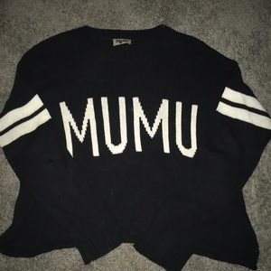 Show Me Your Mumu Black Varsity sweater